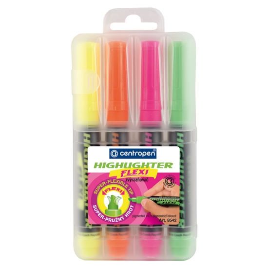 Obrázek Centropen Highlighter Flexi 8542 / sada 4 ks