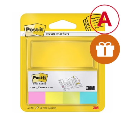 Obrázek Papírové značkovací bločky Post-it 20x38 mm- neonové barvy / 4 x 50 l