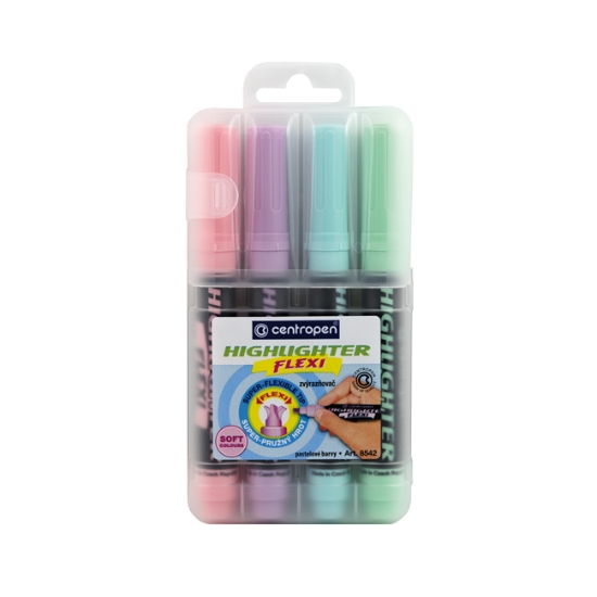 Obrázek Centropen Highlighter Flexi Soft 8542 / sada 4 ks