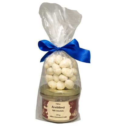 Obrázek Arašídový krém s bílou čokoládou 190 g + mandle v bílé čokoládě a kokosu 